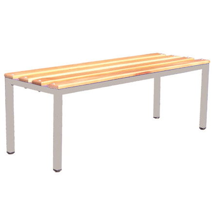 Banc de longueur 120 cm composé de 3 lames en bois massif vernis