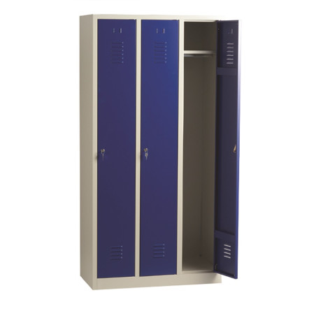 Vestiaire métallique triple, dimensions : h 180 x l 90 x p 50 cm